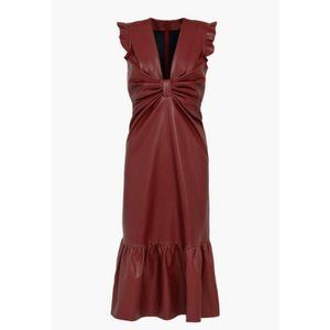 Adelyn Rae Faux Leather Dress - Burgundy - Size XS
